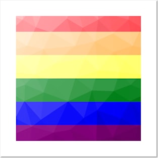 LGBT flag rainbow lines geometric mesh pattern Posters and Art